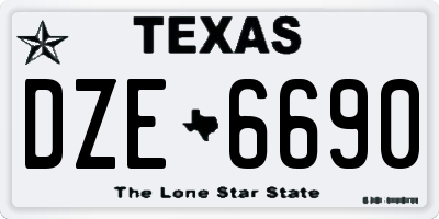 TX license plate DZE6690