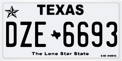 TX license plate DZE6693