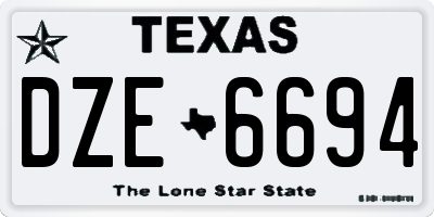 TX license plate DZE6694