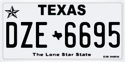 TX license plate DZE6695