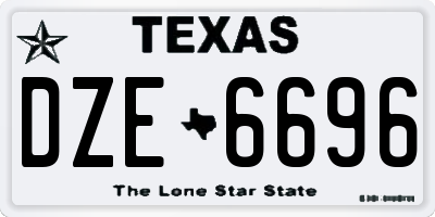 TX license plate DZE6696