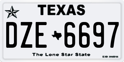 TX license plate DZE6697