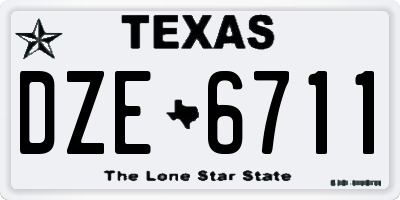 TX license plate DZE6711
