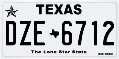 TX license plate DZE6712