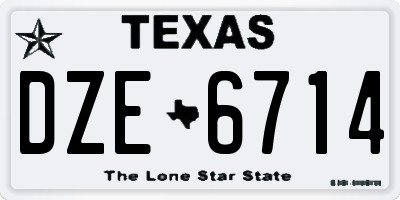 TX license plate DZE6714