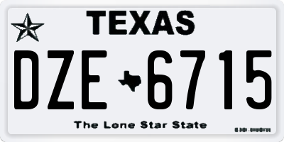 TX license plate DZE6715