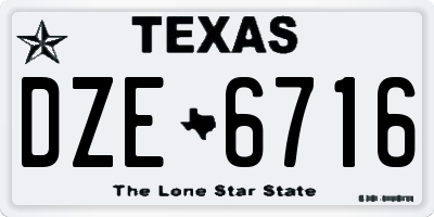 TX license plate DZE6716