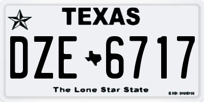 TX license plate DZE6717