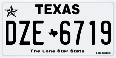 TX license plate DZE6719