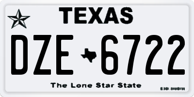 TX license plate DZE6722