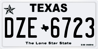 TX license plate DZE6723