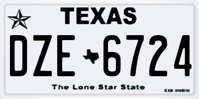 TX license plate DZE6724
