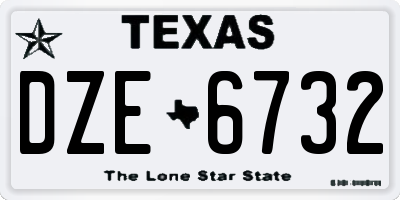 TX license plate DZE6732