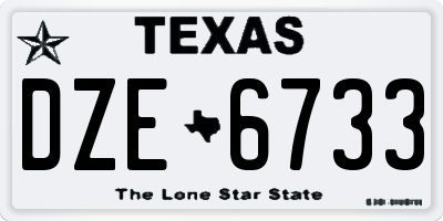 TX license plate DZE6733