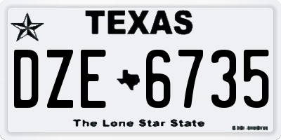 TX license plate DZE6735