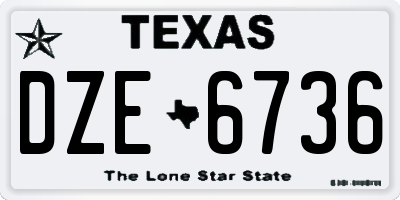 TX license plate DZE6736