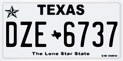 TX license plate DZE6737