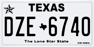 TX license plate DZE6740