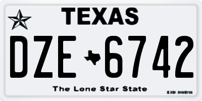 TX license plate DZE6742