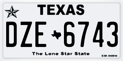 TX license plate DZE6743