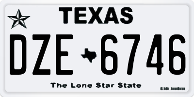 TX license plate DZE6746