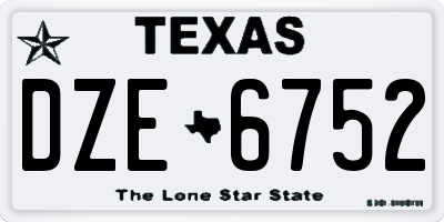 TX license plate DZE6752