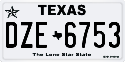 TX license plate DZE6753