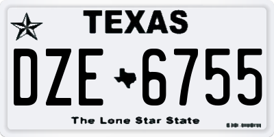 TX license plate DZE6755