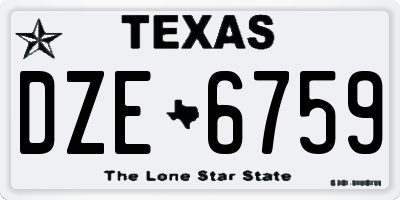 TX license plate DZE6759