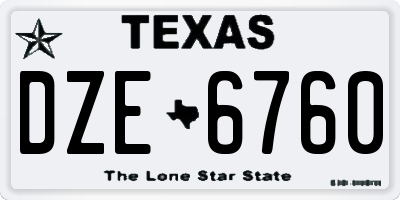TX license plate DZE6760
