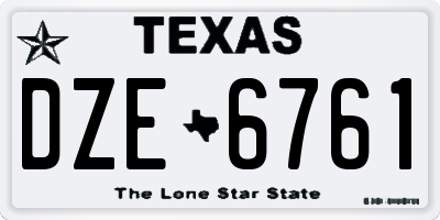 TX license plate DZE6761