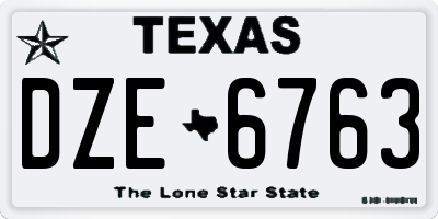 TX license plate DZE6763
