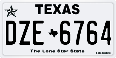 TX license plate DZE6764