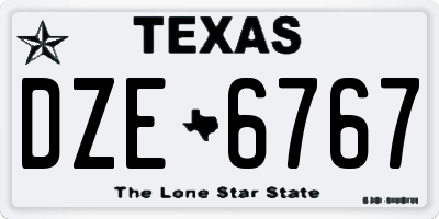 TX license plate DZE6767