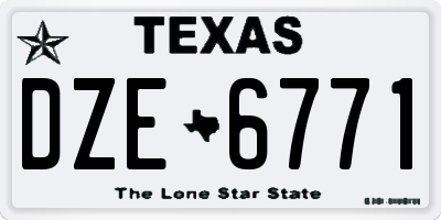 TX license plate DZE6771