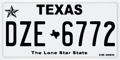 TX license plate DZE6772