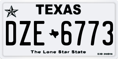 TX license plate DZE6773