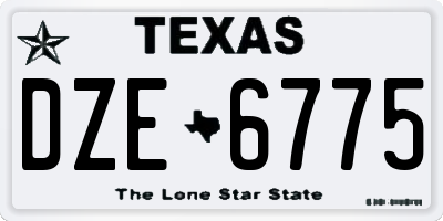 TX license plate DZE6775