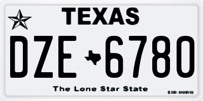 TX license plate DZE6780