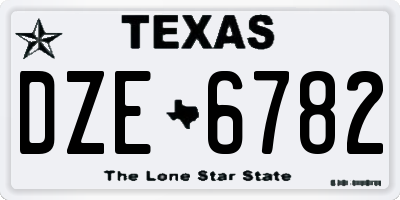 TX license plate DZE6782