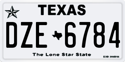 TX license plate DZE6784