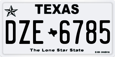 TX license plate DZE6785