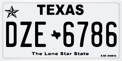 TX license plate DZE6786