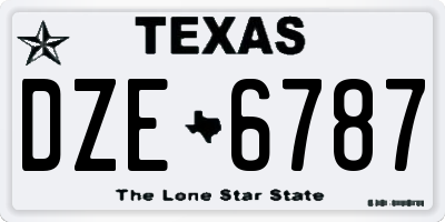 TX license plate DZE6787