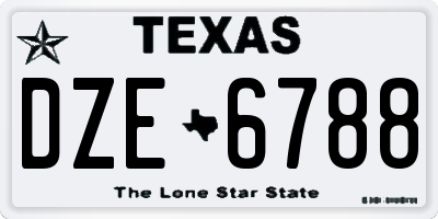 TX license plate DZE6788