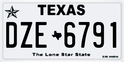 TX license plate DZE6791