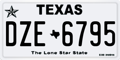TX license plate DZE6795