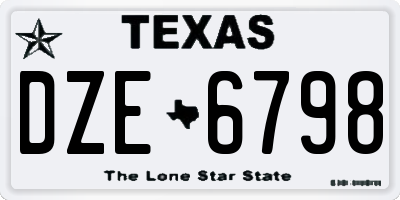 TX license plate DZE6798