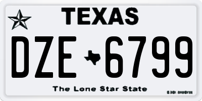 TX license plate DZE6799