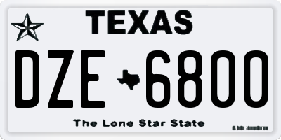 TX license plate DZE6800